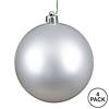 Vickerman Shatterproof 4.75" Silver Matte Ball Christmas Ornament, 4 per Bag Image 4