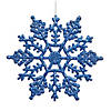 Vickerman Shatterproof 4" Blue Glitter Snowflake Christmas Ornament, 24 per Box Image 1