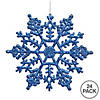 Vickerman Shatterproof 4" Blue Glitter Snowflake Christmas Ornament, 24 per Box Image 1