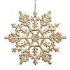 Vickerman Shatterproof 4" Champagne Glitter Snowflake Christmas Ornament, 24 per Box Image 1