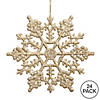 Vickerman Shatterproof 4" Champagne Glitter Snowflake Christmas Ornament, 24 per Box Image 1