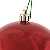 Vickerman Shatterproof 4&quot; Red Shiny Ball Christmas Ornament, 6 per Bag Image 1