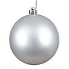 Vickerman Shatterproof 4" Silver Matte Ball Christmas Ornament, 6 per Bag Image 1