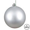 Vickerman Shatterproof 4" Silver Matte Ball Christmas Ornament, 6 per Bag Image 4