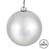 Vickerman Shatterproof 4" Silver Shiny Ball Christmas Ornament, 6 per Bag Image 4