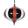 Vickerman Shatterproof 6.3" Black White Orange Onion Shaped Christmas Ornament, 4 per bag Image 1