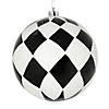 Vickerman Shatterproof 6" Black and White Diamond Glitter Ball Christmas Ornament, Set of 3 Image 1