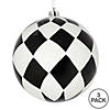 Vickerman Shatterproof 6" Black and White Diamond Glitter Ball Christmas Ornament, Set of 3 Image 2