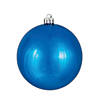 Vickerman Shatterproof 6" Blue Shiny Ball Christmas Ornament, 4 per Box Image 1