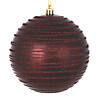 Vickerman Shatterproof 6" Burgundy Candy Finish with Glitter Ball Christmas Ornaments, 3 per Bag Image 1
