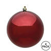 Vickerman Shatterproof 6" Burgundy Shiny Ball Christmas Ornament, 4 per Bag Image 4
