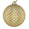Vickerman Shatterproof 6" Champagne Durian Glitter Ball Christmas Ornament, 4 per Bag Image 1