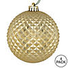 Vickerman Shatterproof 6" Champagne Durian Glitter Ball Christmas Ornament, 4 per Bag Image 3