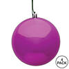 Vickerman Shatterproof 6" Fuchsia Shiny Ball Christmas Ornament, 4 per Bag Image 4