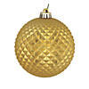 Vickerman Shatterproof 6" Gold Durian Glitter Ball Christmas Ornaments- 4 per Box Image 1
