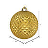 Vickerman Shatterproof 6" Gold Durian Glitter Ball Christmas Ornaments- 4 per Box Image 1