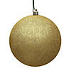 Vickerman Shatterproof 6" Gold Glitter Ball Christmas Ornament, 4 per Bag Image 1