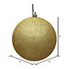 Vickerman Shatterproof 6" Gold Glitter Ball Christmas Ornament, 4 per Bag Image 1