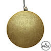 Vickerman Shatterproof 6" Gold Glitter Ball Christmas Ornament, 4 per Bag Image 4