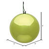 Vickerman Shatterproof 6" Lime Shiny Ball Christmas Ornament, 4 per Bag Image 4