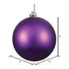 Vickerman Shatterproof 6" Plum Matte Ball Christmas Ornament, 4 per Bag Image 4
