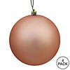 Vickerman Shatterproof 6" Rose Gold Matte Ball Christmas Ornament, 4 per Bag Image 4