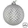 Vickerman Shatterproof 6" Silver Durian Glitter Ball Christmas Ornament, 4 per Bag Image 3