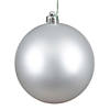 Vickerman Shatterproof 6" Silver Matte Ball Christmas Ornament, 4 per Box Image 1