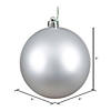 Vickerman Shatterproof 6" Silver Matte Ball Christmas Ornament, 4 per Box Image 4