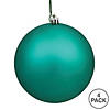 Vickerman Shatterproof 6" Teal Matte Ball Christmas Ornament, 4 per Bag Image 4