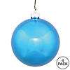 Vickerman Shatterproof 6" Turquoise Shiny Ball Christmas Ornament, 4 per Bag Image 4