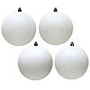 Vickerman Shatterproof 6" White 4-Finish Ball Christmas Ornament, 4 per Box Image 1