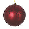 Vickerman Shatterproof 6" Wine Candy Finish with Glitter Ball Christmas Ornament, 3 per Box Image 1