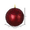 Vickerman Shatterproof 6" Wine Candy Finish with Glitter Ball Christmas Ornament, 3 per Box Image 2