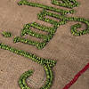 Vickerman Tan Burlap Bead Embroidered 8" x 19" Stocking Image 1