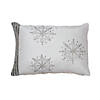 Vickerman White 14" x 20" Banded Snowflake Throw Pillow Image 1