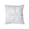 Vickerman White 18" x 18" Beaded Snowflakes Throw  Pillow Image 1