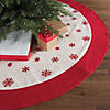 Vickerman White and Red Embroidered Snowflakes 60" Christmas Tree Skirt Image 3