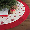 Vickerman White and Red Embroidered Snowflakes 60" Christmas Tree Skirt Image 4