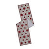 Vickerman White Red Embroidered Snowflakes 12" x 60" Table Runner Image 1