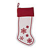 Vickerman White Red Embroidered Snowflakes 8" x 19" Stocking Image 1