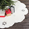 Vickerman White Silver Flakes Collection Sequin Embroidered 60" Cotton Velvet Christmas Tree Skirt Image 4