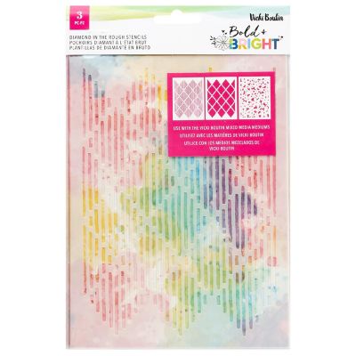 Vicki Boutin Bold And Bright Stencil Pack 3/Pkg-Diamond In The Rough Image 1