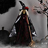 Victorian Style Witch with Broom Halloween Figure - 18&quot; Image 1