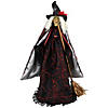 Victorian Style Witch with Broom Halloween Figure - 18&quot; Image 1