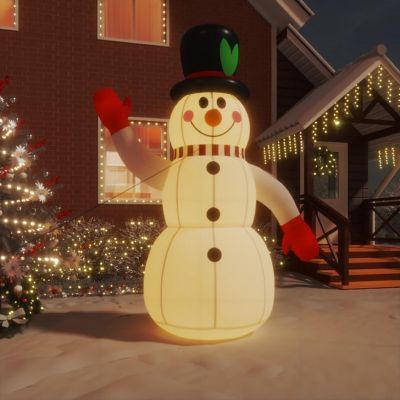 vidaXL 10' Multicolor Inflatable Snowman with LED Lights Image 1