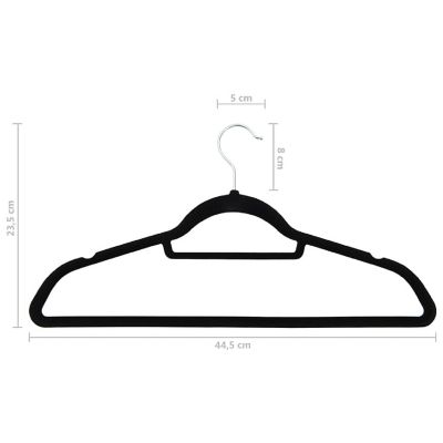 vidaXL 100 pcs Clothes Hanger Set Anti-slip Black Velvet Image 3