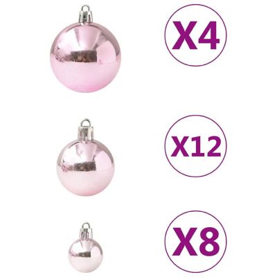 vidaXL 100 Piece Christmas Ball Set Pink Image 2