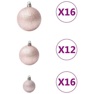 vidaXL 100 Piece Christmas Ball Set Pink Image 3