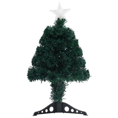 VidaXL 2' Green Plastic/Fiber optic Artificial Christmas Tree with LED Lights & Stand Image 1